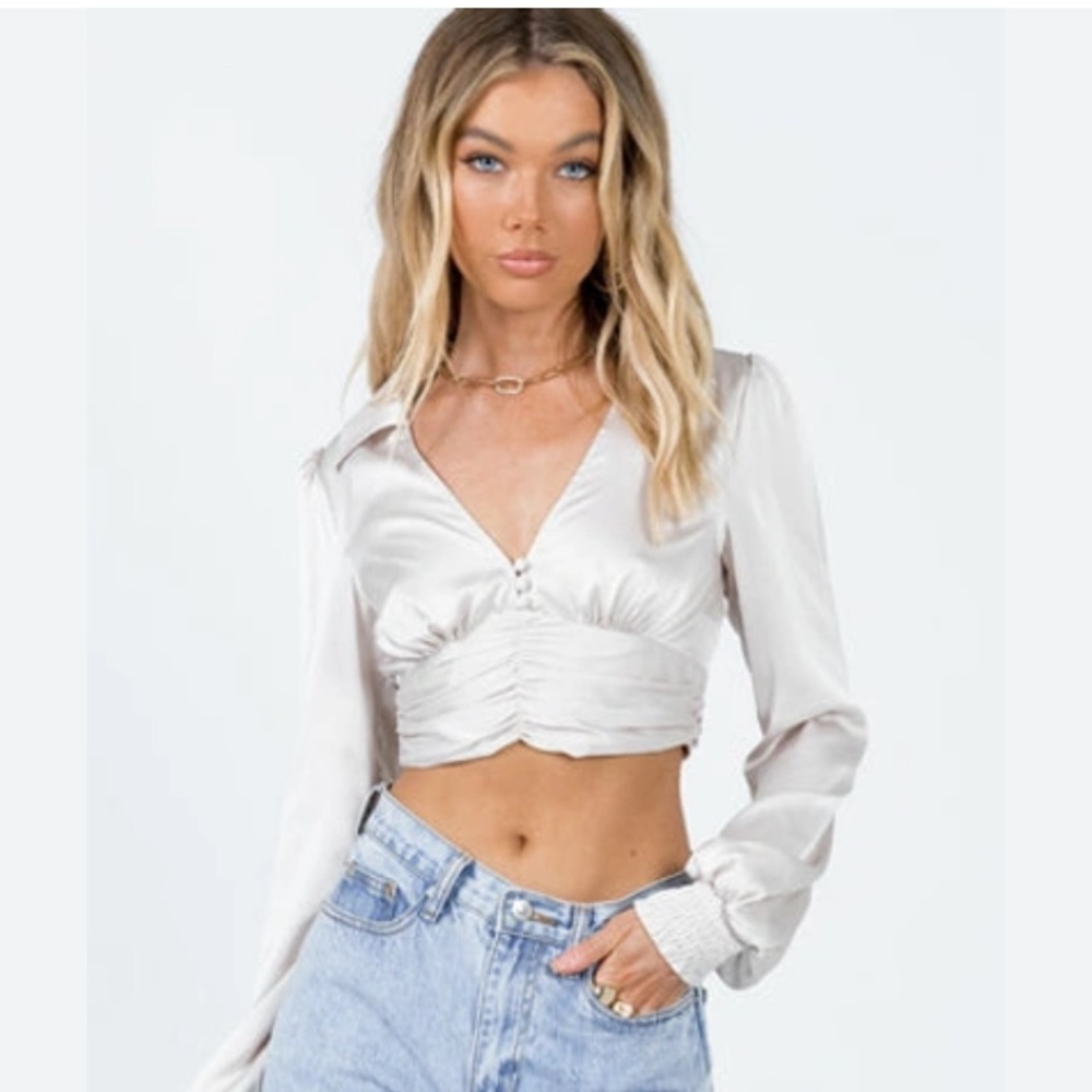 Princess Polly Oceana Shirt Champagne